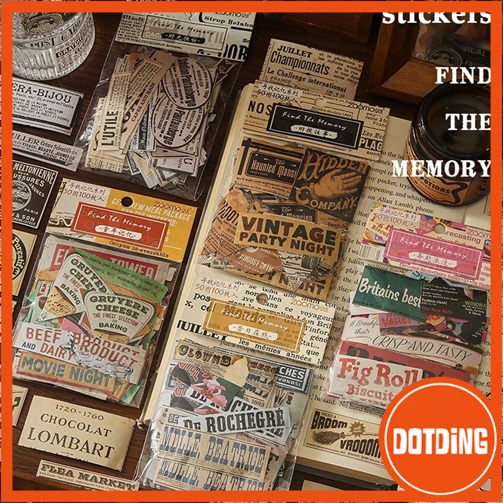 

[COD] 100 Pcs/Pack Stiker DIY Retro INS Gaya Tangan Akun Notebook Scrapbooking Dekorasi Bahan Stiker untuk Anak-anak Sutdents Alat Tulis