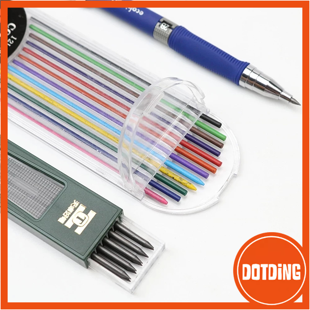 

[COD] Set Pensil Mekanik 2,0 mm Pensil Siswa Otomatis 2B Isi Pensil Warna/Abu-abu Pena Sekolah Perlengkapan untuk Menggambar Kantor