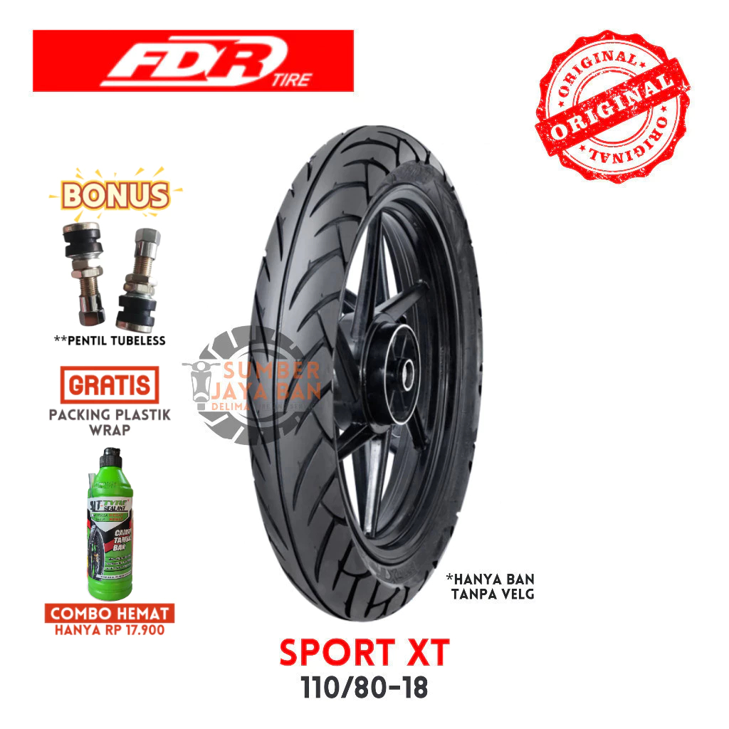 FDR Sport XT 110/80-18 Ring 18 110/80 Tubeles Tubbles