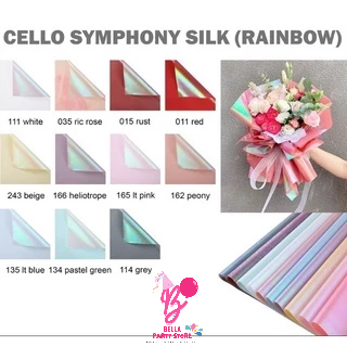 

korean wrapping buket - HOLOGRAPHIC kertas cellophane bucket bunga symphone silk rainbow hologram korean glossy florar wrapping