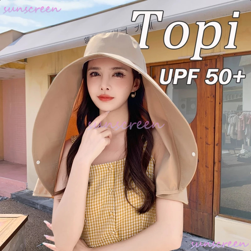 Topi wanita kekinian import Topi matahari Topi anti uv topi umroh wanita topi haji wanita topi anti 