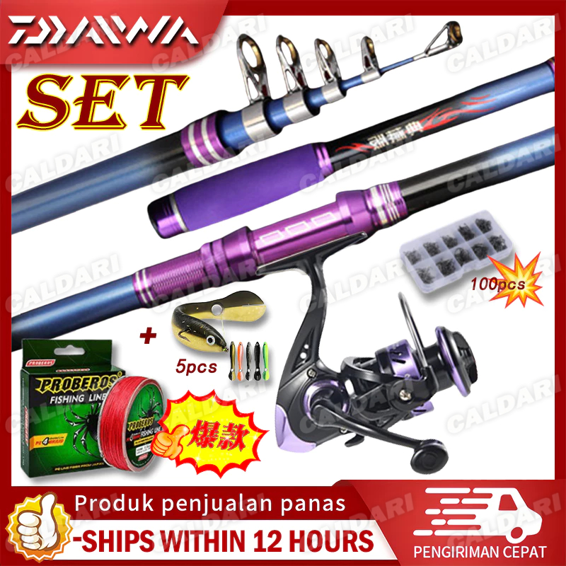 Joran Pancing Set Portable Carbon Fiber Telescopic 2.1 Meter-4.5Meter/ Joran Pancing Carbon/ Tongkat