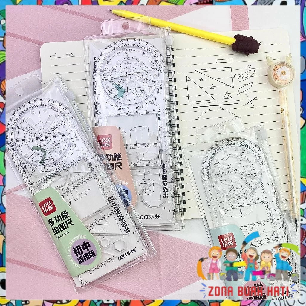 

ZBH Penggaris Busur Derajat Rotary Multifungsi Penggaris Geometri Multifunction Geometric Ruler Penggaris Busur Derajat Template Gambar Matematika Alat Ukur untuk Perlengkapan Kantor Sekolah Siswa Seni