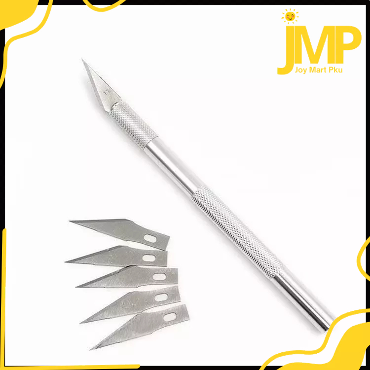 

JMP - Cutter Hobby Crafting Art Knife ( Gratis Refill ) Metal Handle Blade Pisau Ukir Seni Isi 5 Pisau Bonsai Sayat Ukir Pen Cutter Set Mata Dan Gagang Art Knife