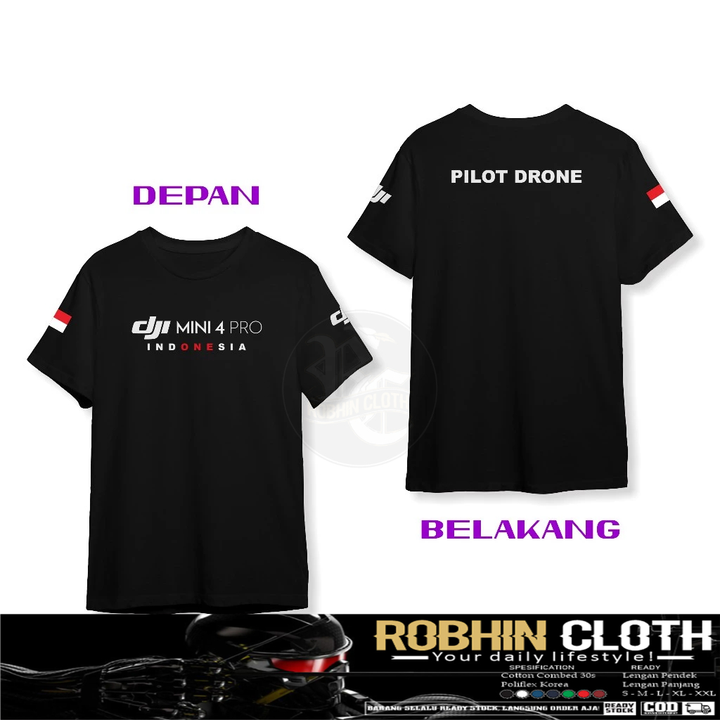 Kaos Baju DJI Drone DJI Mini 4 PRO Pilot Drone Kaos Distro