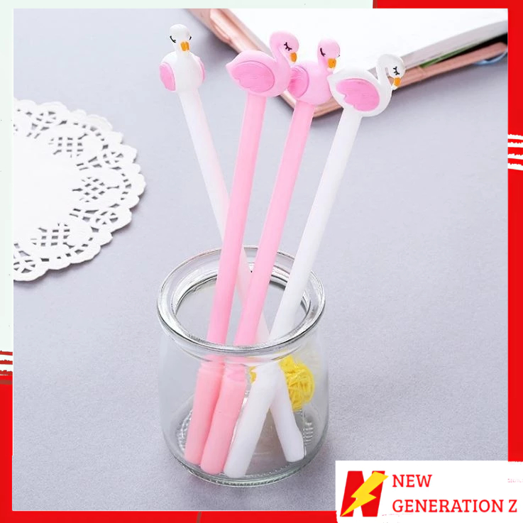 

NGZ Pena Karakter Flaminggo Pulpen Gel Karakter Burung Bangau Lucu Alat Tulis Sekolah Kantor ATK Pena 3D Pulpen Murah