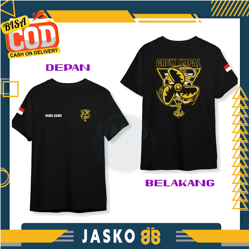Baju Tshirt Crew Kapal Baling Baling Kapal Jangkar Pelaut Gratis Nama Kamu DB Baju Distro