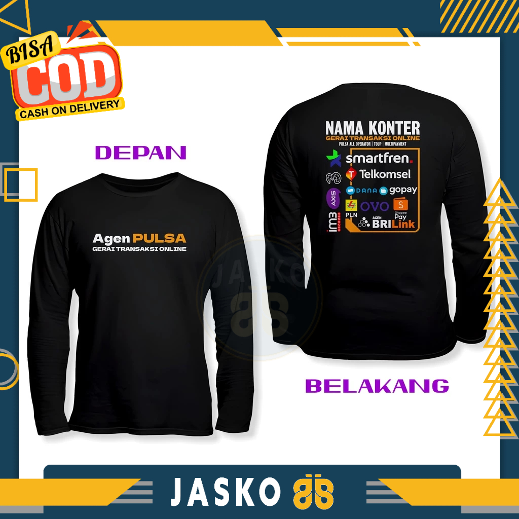 Baju Tshirt Gerai Transaksi Online Pulsa All Operator Top Up Multy Payment Gratis Nama Konter Kamu D