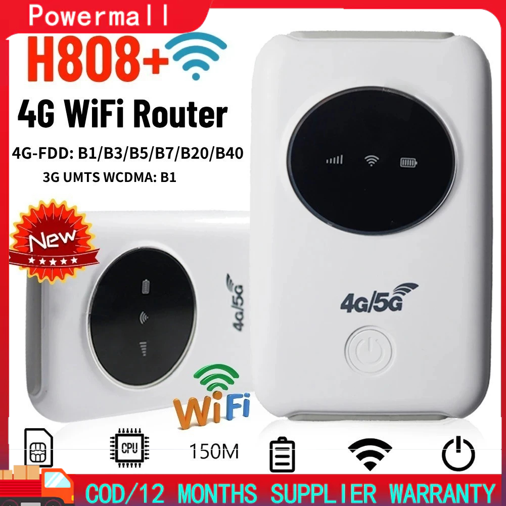 H808s 4G 5G Modem Router Unlocked Hotspot WiFi Portabel Mendukung Semua Operator SIM Kartu Jaringan