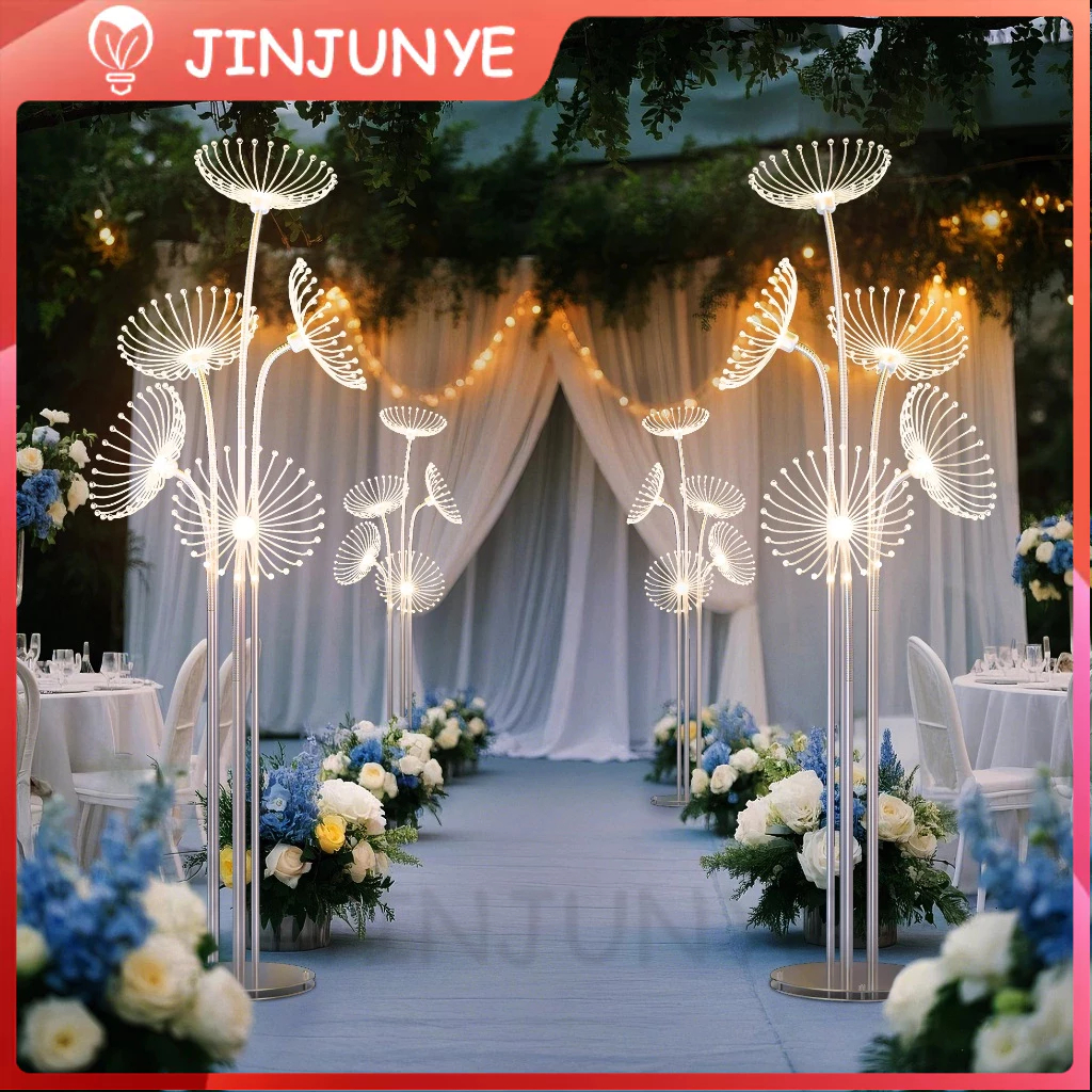 2 Set Lampu Standing Dekorasi Pelaminan Dandelion Akrilik 2 set Lampu Pernikahan / Dekorasi Pelamina