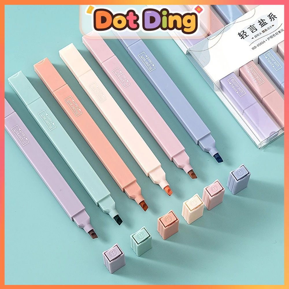 

D3W! [DOTDING] 6 PCS Set Stabilo Warna Pastel 6 Warna - Stabilo Murah Set - Morandi Seriesa A558