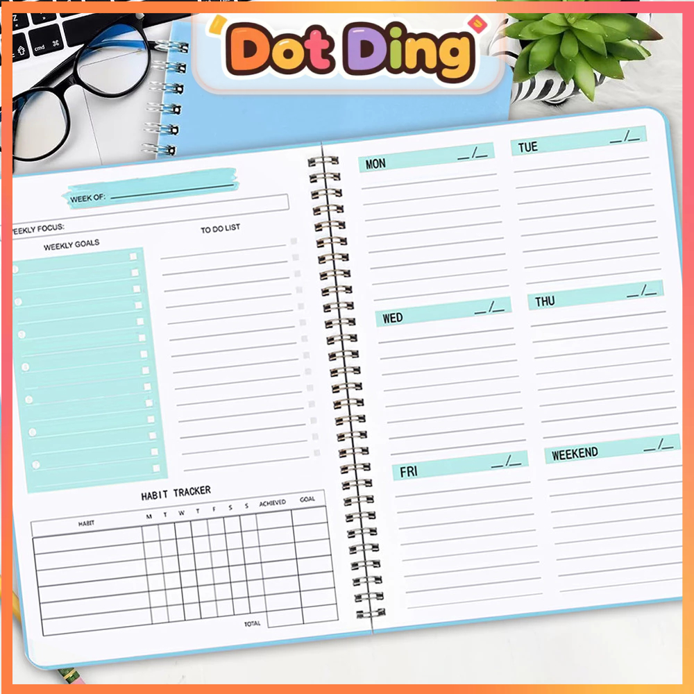 

[DOTDING] Planner A5 - Buku Catatan Harian A5 Buku Catatan Mingguan Weekly Planner Diary Note 52 Weeks Q046