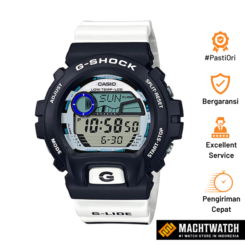 Jam Tangan Pria Casio G-Shock GLX-6900SS-1PR G-Lide Digital Dial White Resin Band