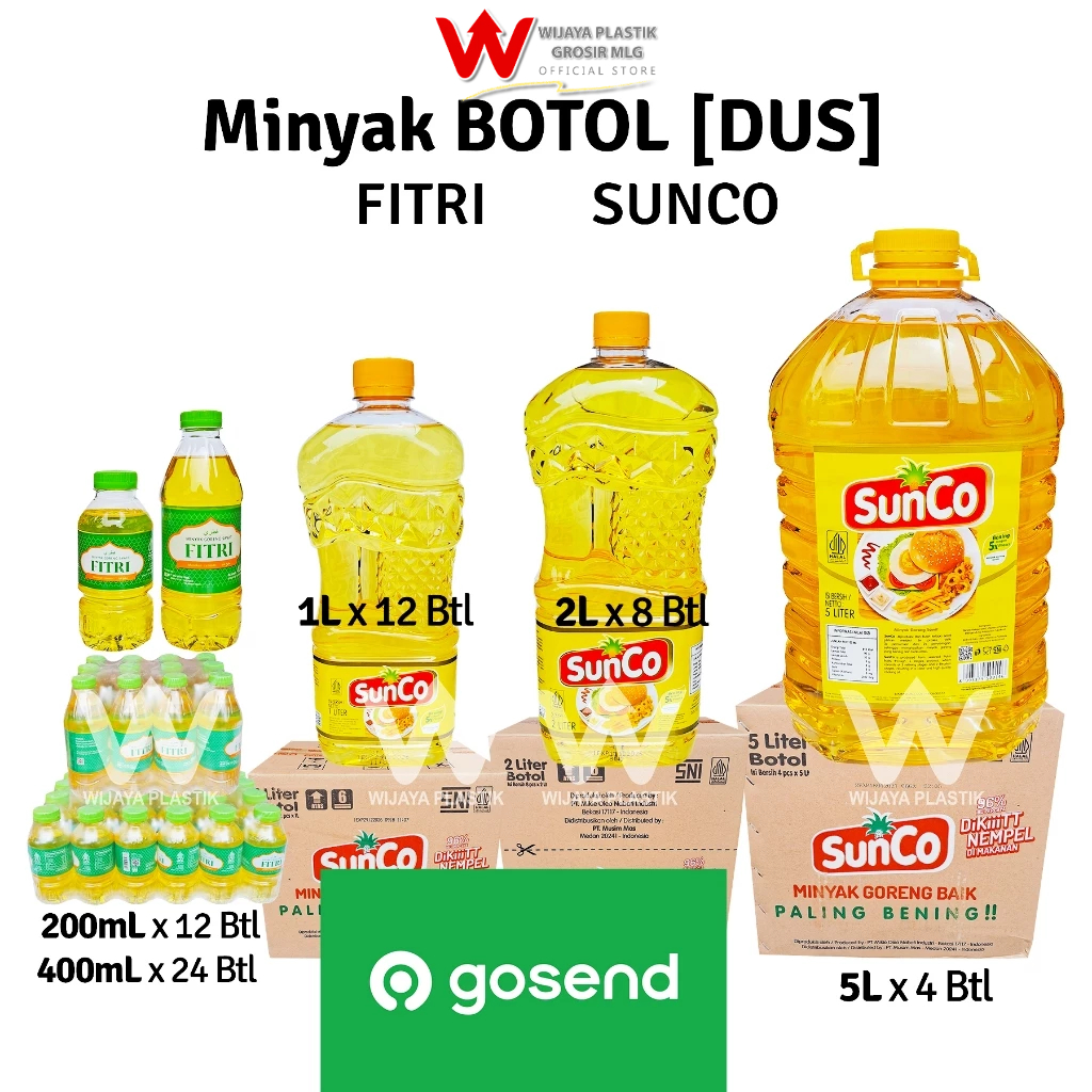 

[1 DUS] [INSTANT] Minyak [SOVIA SUNCO FILMA SANIA FITRI] 200 400 800 1L & 2L --- 4 6 8 12 24 Pack @DUS | 1 2 liter lt L sovia ml sunco filma sania fitri bening goreng kelapa sawit murah wilmar gosend grab same day Dus