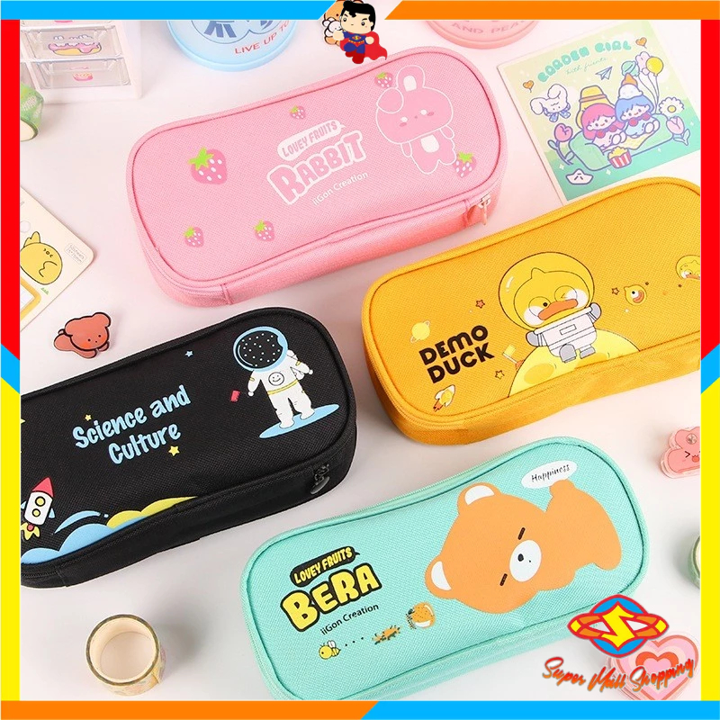 

SMS Tempat Pensil Karakter Kartun Kotak Pensil Serbaguna Motif Animal Kotak Pensil Sleting Lucu Tempat Alat Tulis Perlengkapan Sekolah Kantor Double Layer Kotak Pensil Anak Perempuan Kapasitas Besar