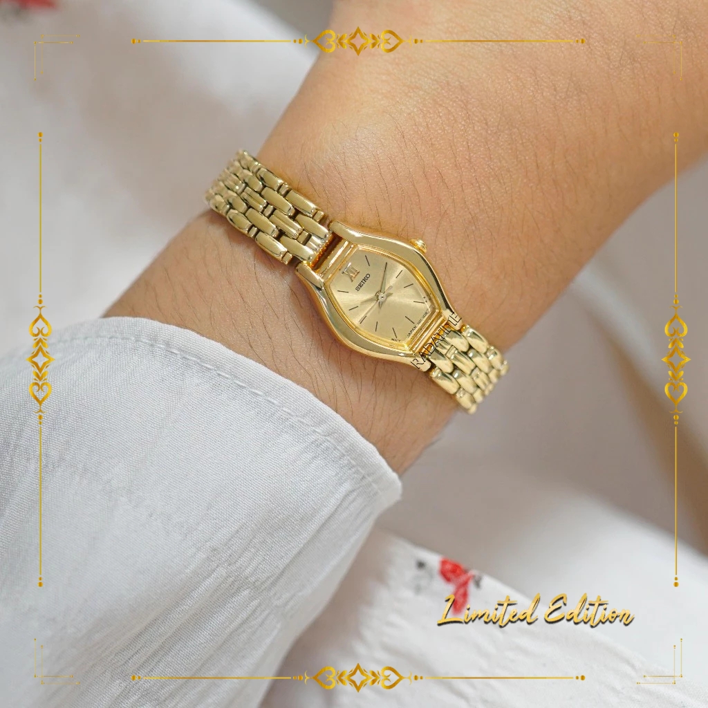 Jam Tangan Wanita Seiko Collectors Old Money Season  Original 100% Stainless Steel Fashion Gold SXG7