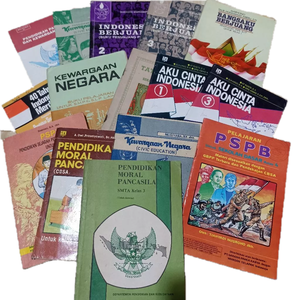 Buku pelajaran pmp pspd cinta tanah air ppkn  jadul lama sd smp sma