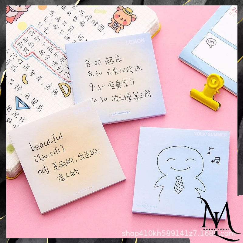 

MUNAS Sticky Notes Gradasi Lucu Polos 50 Lembar Memo Tempel Gradasi Warna-Warni 50Lembar Tempelan Kertas Catatan Memo Bookmark Notepad Alat Tulis Kantor Sekolah