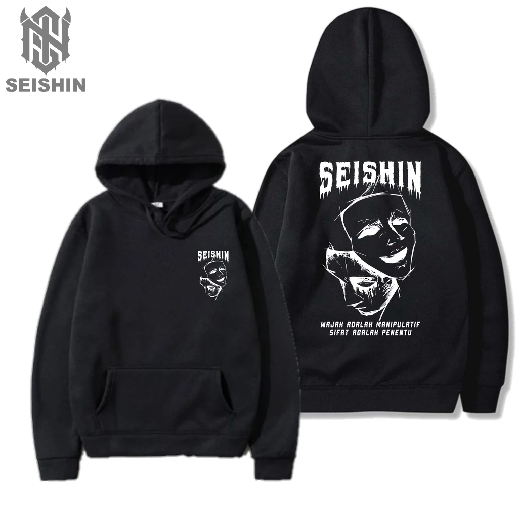 Seishin Hoodie Sin wajah adalah manipulatif sweter unisex black