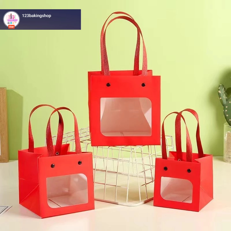 

[Satuan] Paperbox karton mika tebal premium 15x15/20x20 cm- Box kotak wadah kue- Paperbag kotak box kue