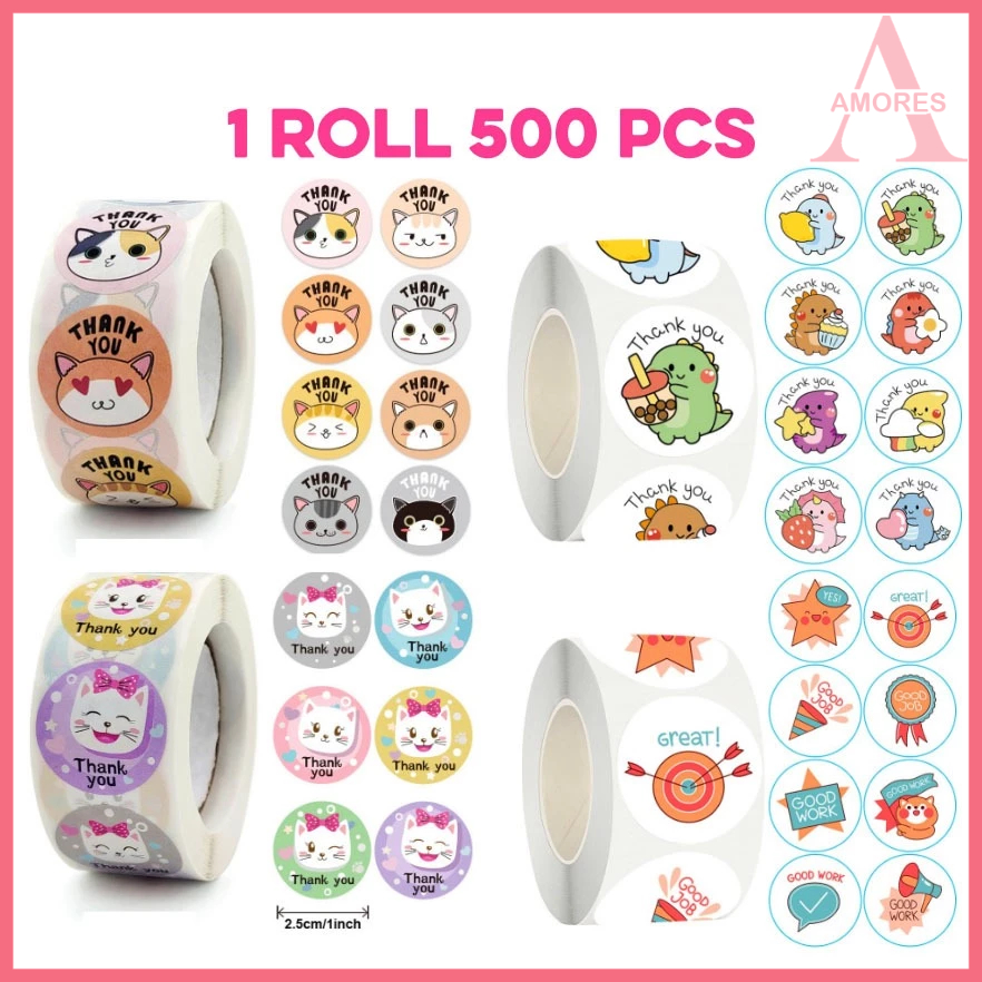 

500 Pcs Stiker karakter sanrio Sticker 2.5cm Bulat ST001