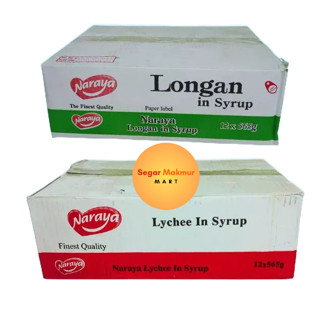 

(SMM) (1CARTON) - 12 kaleng Naraya Longan atau Naraya Lychee Buah Kelengkeng - Leci dalam sirup