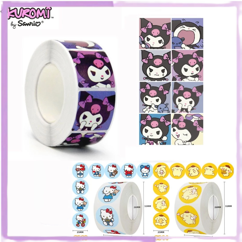 

500 Pcs Stiker Roll Karakter Sticker Bulat Sanrio Roll ST001