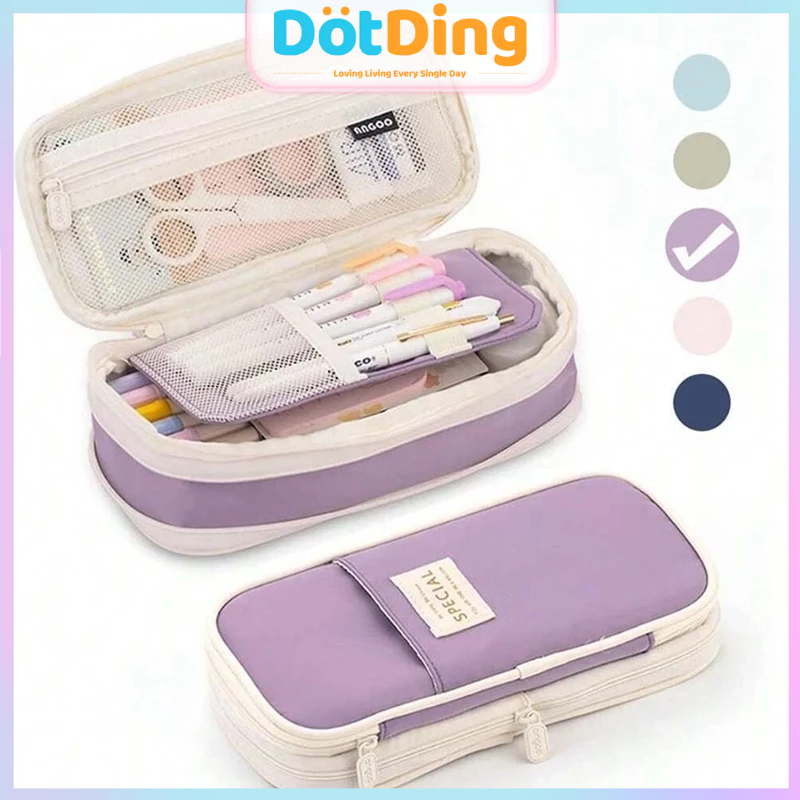 

[DOTDING] MULTI-LAYER SYSTEM Tas Pensil 4 Ruang - Kapasitas 50+ Alat Tulis Tempat Pensil Kapasitas Besar dengan Desain Estetik untuk Anak Perempuan‌/Pencil Case Large Capacity Pen Box Canvas Pouch Stationery for Student School Office Supplies Q033