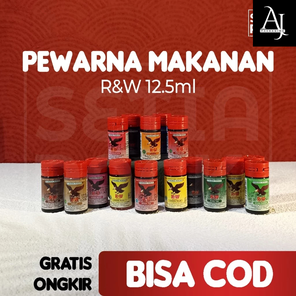 

Pewarna Makanan Cair Minuman Kue Coklat Puding Rajawali R&W RW 12,5 ml Pewarna makanan