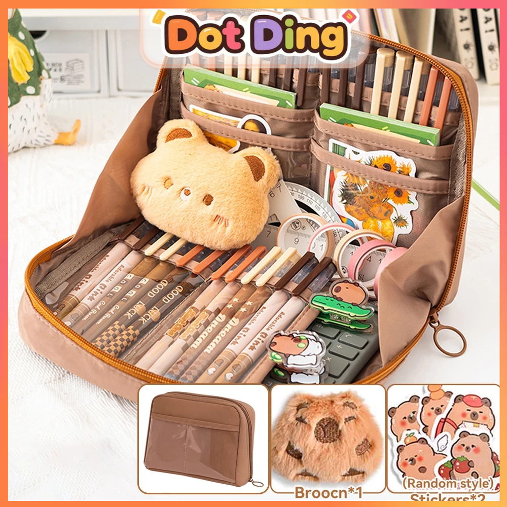 

[DOTDING] ‌Tempat Alat Tulis Kanvas Kirim boneka dan stiker Model Ringan & Tahan Lama untuk Tas Padat Sekolah Pergi Kantor H471