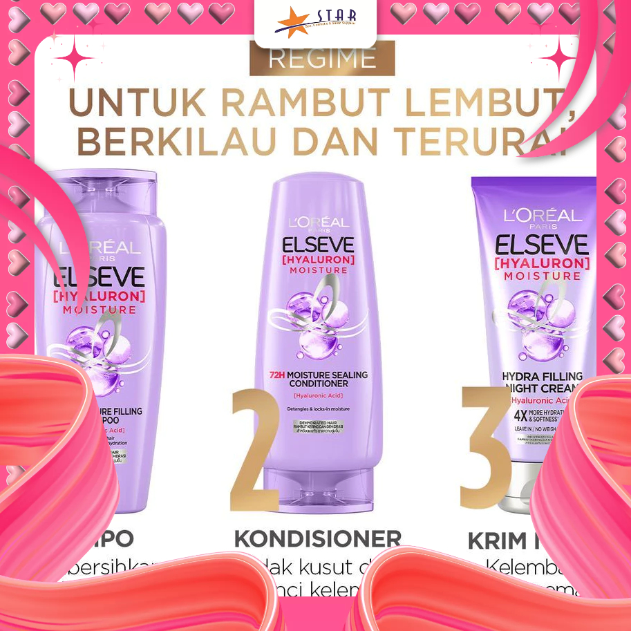 * STAR * LOral Paris Elseve Moisture Hyaluronic Acid 72h 280ml