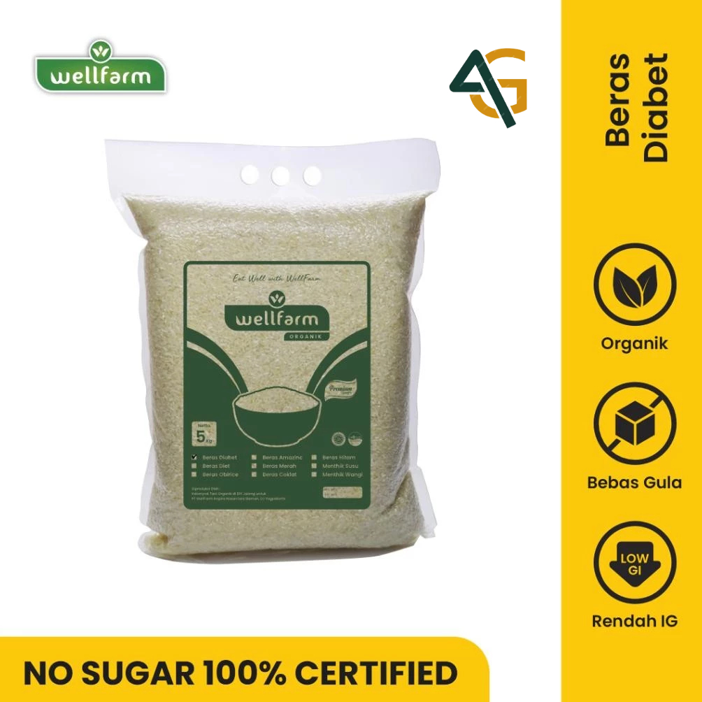 

Beras Diabetes Organik 5Kg Low GI Free Sugar | WellFarm Beras Diabet Organik Baru 5 Kg Vacuum