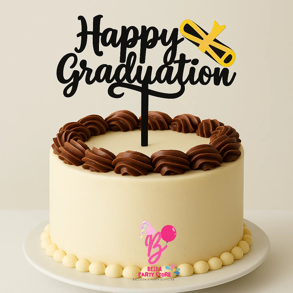 

topper cake hiasan kue happy graduation thema wisuda