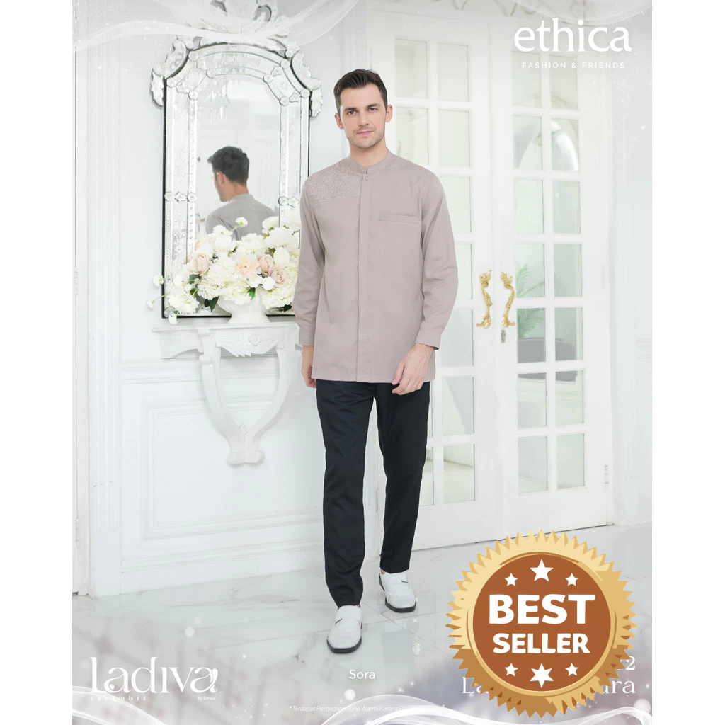 Baju Koko Kahfi 372 LAVENDER | Kemeja panjang polos | Kemko pria polos | kemeja Kondangan| by Ethica