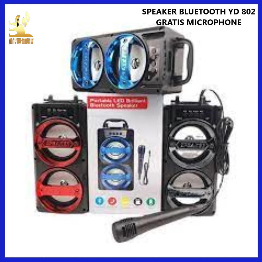 YD801 Speaker Bluetooth Karaoke Protable Super Bass Besar Original Mini Wireless Musik Box Full Bass