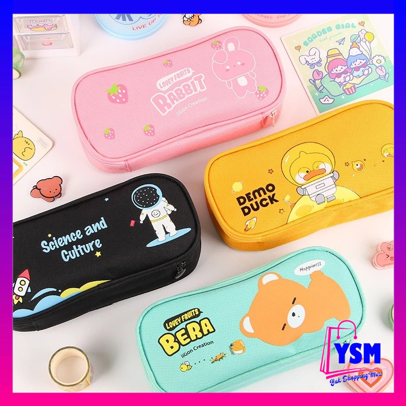 

YSM Tempat Pensil Karakter Kartun Kotak Pensil Serbaguna Motif Animal Kotak Pensil Sleting Lucu Tempat Alat Tulis Perlengkapan Sekolah Kantor Double Layer Kotak Pensil Anak Perempuan Kapasitas Besar
