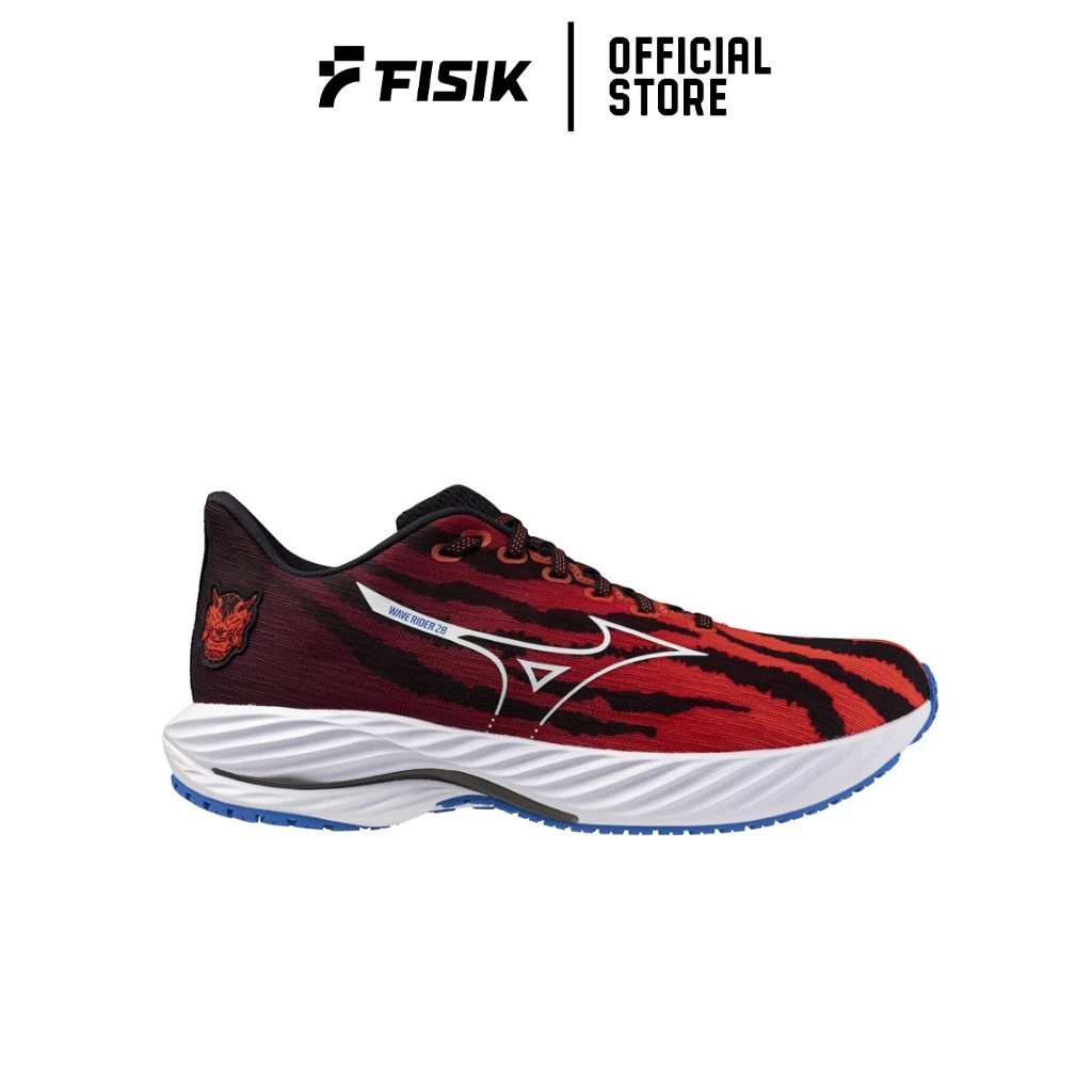 MIZUNO SEPATU RUNNING WAVE RIDER 28-MIZUNO IGNITION RED/WHITE/BASEBALL BLUE MIZJ1GC256301