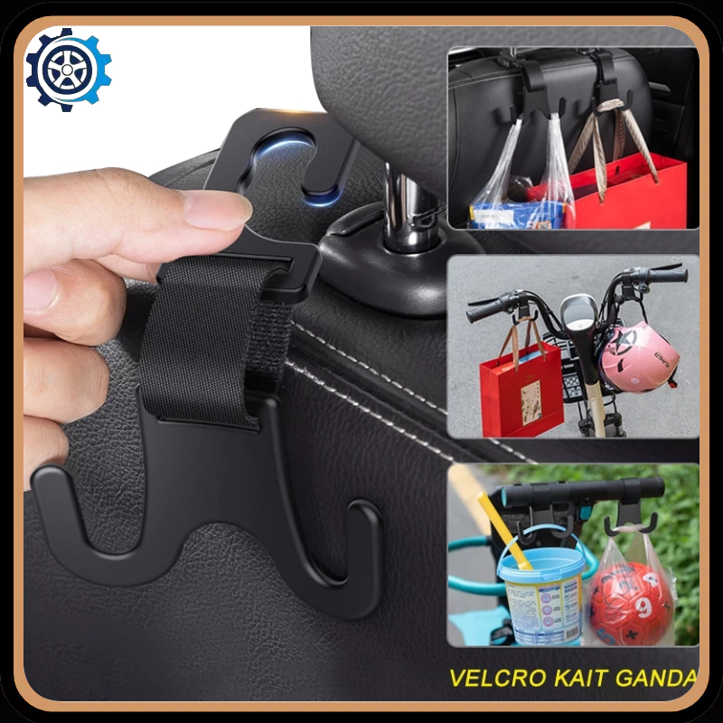 Serbaguna Car Seat Hanger Hook Hanger Kursi Mobil Gantungan Barang Motor/Sepeda/Kereta Dorong