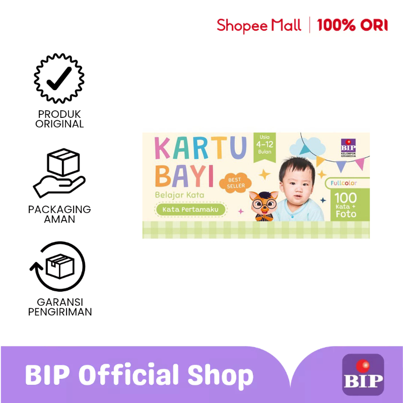 BIP - Kartu Bayi Belajar Kata: Kata Pertamaku (4-12 Bulan)