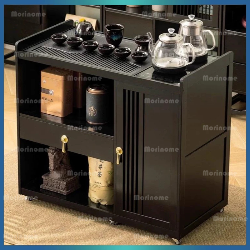 termasuk kompor, teko, gelas set Meja Tea Set Teh China Lengkap Motif Kayu Ruang Tamu/Meja Teh Dilen