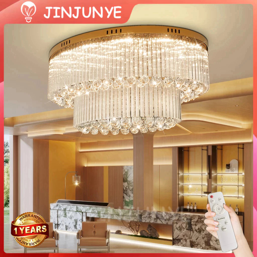 Lampu Gantung Ruang Tamu Kristal Lampu Hias Plafon Kristal Panjang / Lampu Hias Gantung Bohlam