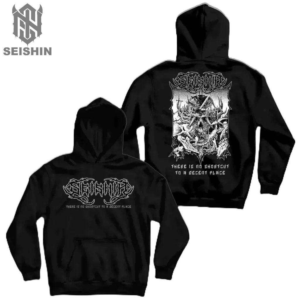 Seishin Hoodie satanic Skull decent place sweter unisex black