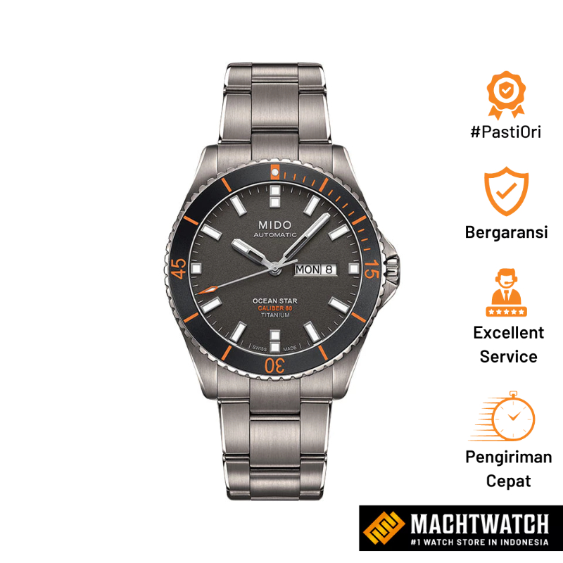 Jam Tangan Pria MIDO Ocean Star M026.430.44.061.00 Caliber 80 Automatic Anthracite Dial Titanium Str