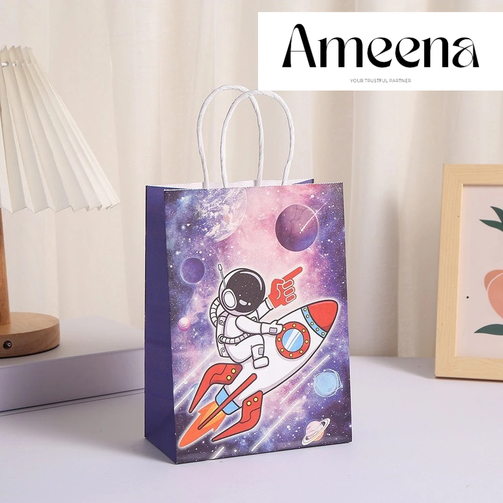 

[Satuan] Paperbag Happy Birthday motif space astronot luar angkasa/ Tas kado gift souvenir goodiebag ultah anak