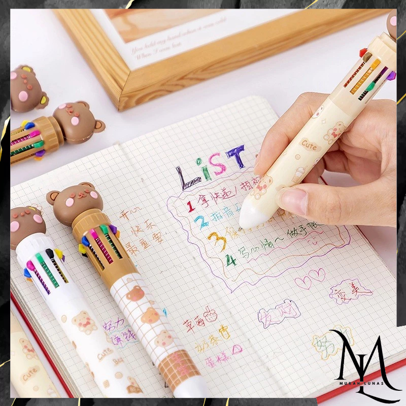 

MUNAS Pena 10 Warna Karakter Bear - Pulpen Gel Warna Warni Untuk Sekolah dan Kantor