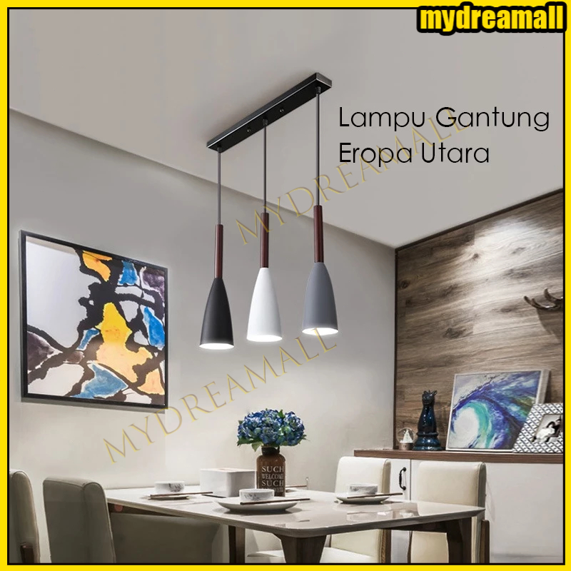 【Ready stock】3 in 1 lampu gantung minimalis Lampu alat dapur bar nordic Lampu Gantung Dapur Bar Cafe