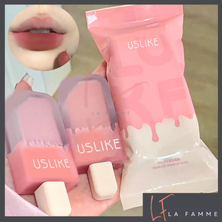 USLIKE Matte Lipstik Es Krim Lucu Velvet Lipstick Ice Cream Lip Glaze Lip Gloss - XX168