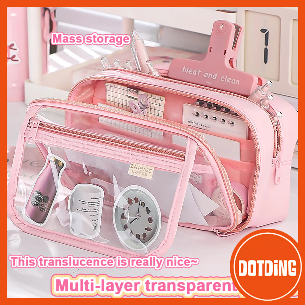 

[COD] Tas Pensil Siswa Translucent Kotak Alat Tulis Diy Kapasitas Besar Kapasitas Penyimpanan Tas Penyimpanan Sekolah Persediaan