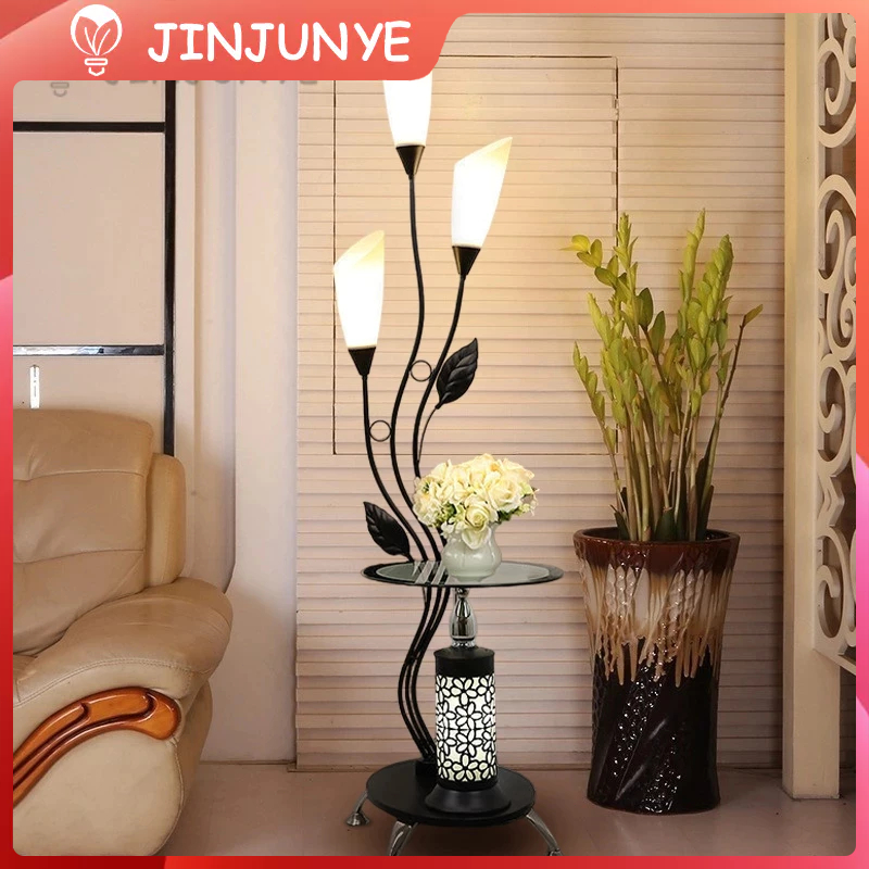 Lampu Lantai Berdiri satu set sama meja Lampu Ruang Tamu Lampu Lantai Sofa Sisi Lampu Hias Eropa Kre