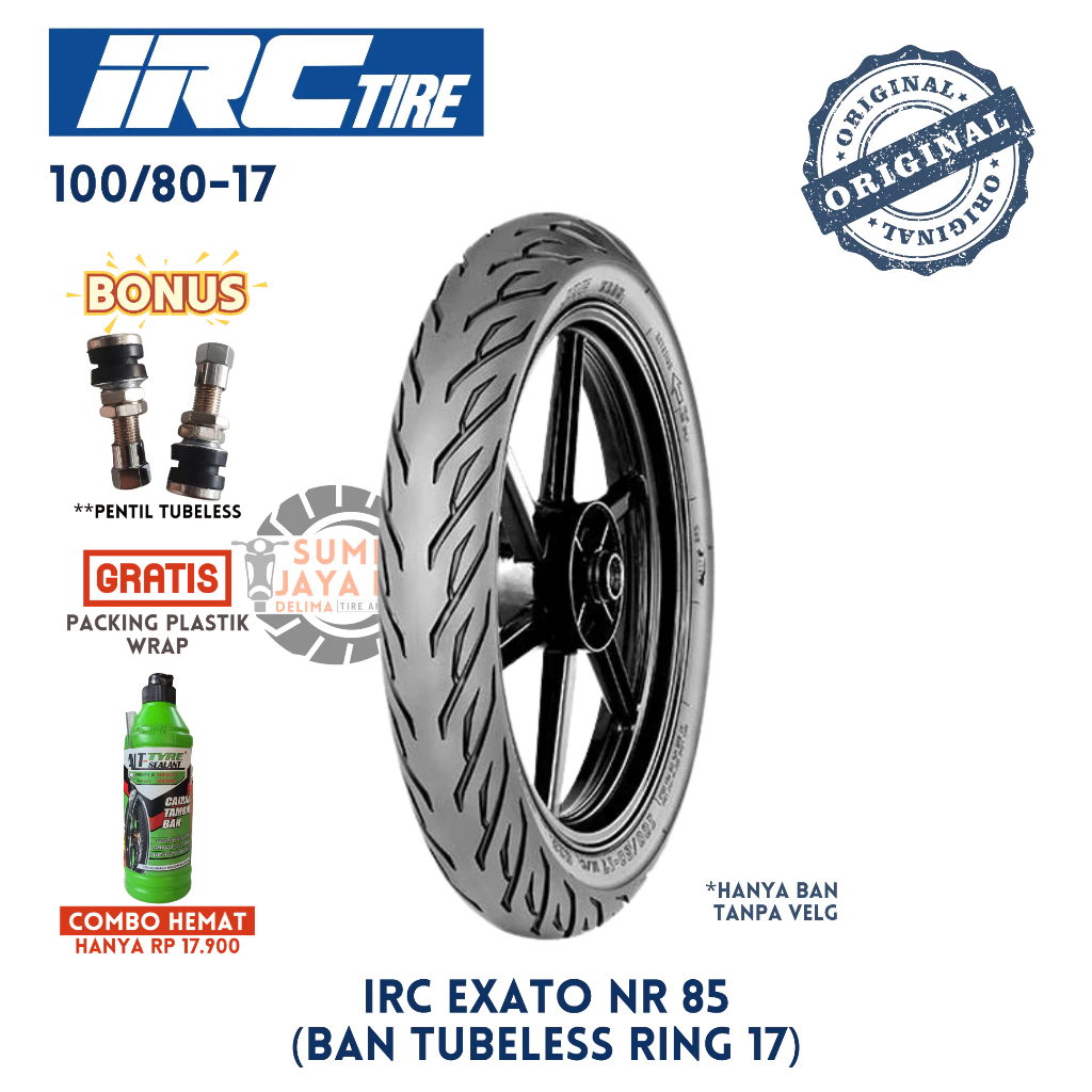IRC NR 85 100/80-17 Ban Ring 17 100/80 Tubeless Tubless Tubles